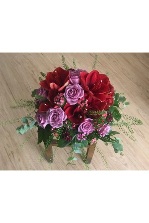 红朱頂蘭 紫玫瑰 珍珠草 石竹